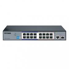 D-Link DES-F1016P-E/B 16-port Fast Ethernet Unmanaged Long Range 250m PoE+ Surveillance Switch with 16 PoE ports